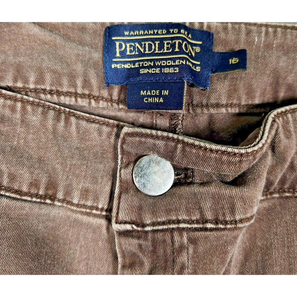 Pendleton Brown Jeans Size 16 - image 4